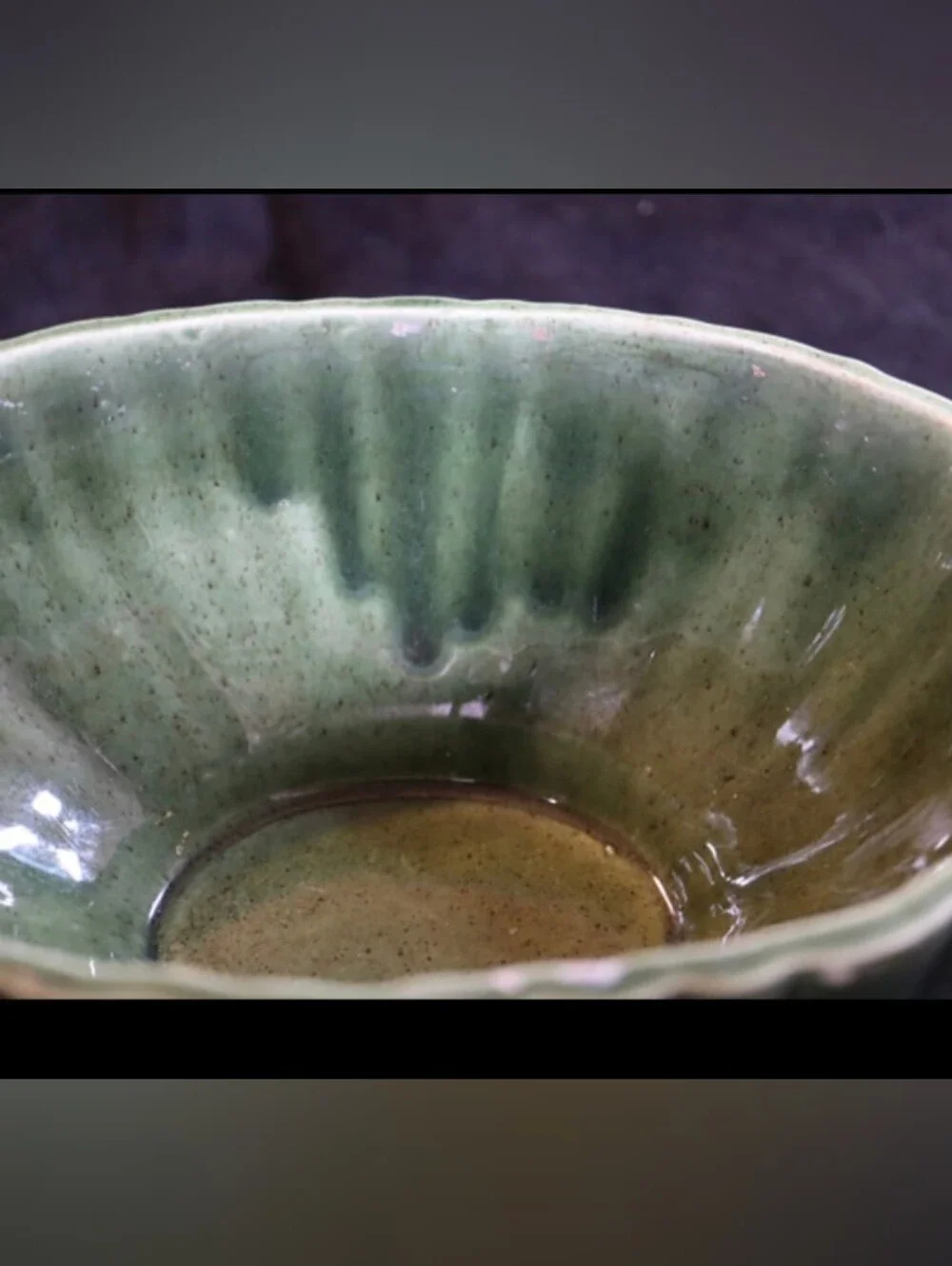 Vintage Haeger #4020 U.S.A Oval Green Ribbed Pottery Planter ~ Bowl